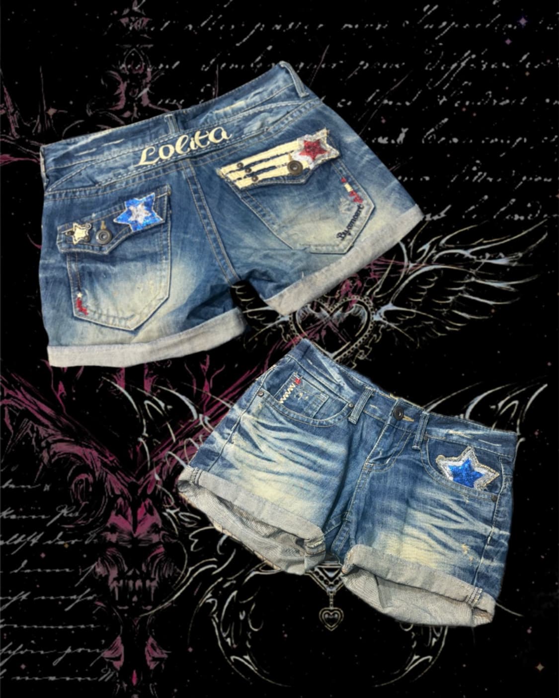 Y2K Lolita jeans star point short pants 상품이미지1