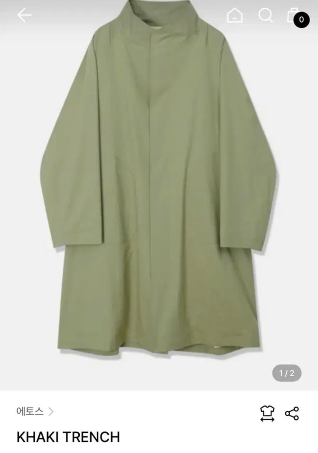 에토스 카키 트렌치코트 ETHOS 상품이미지1