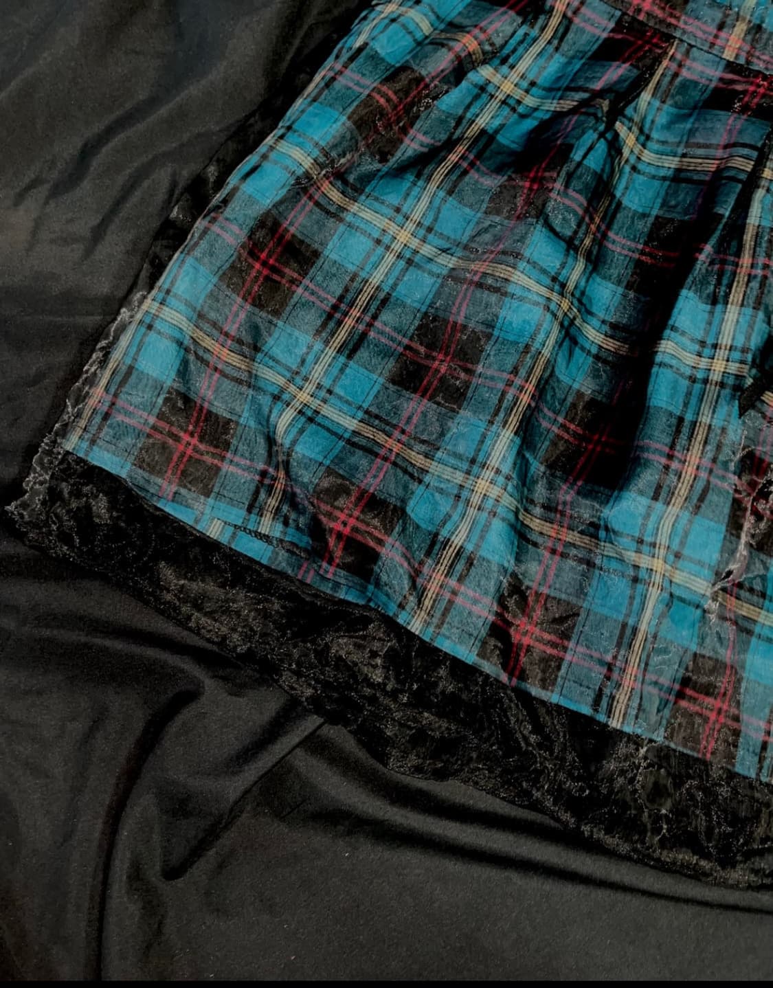 빈티지 고딕 체크 미니 원피스 상품이미지5