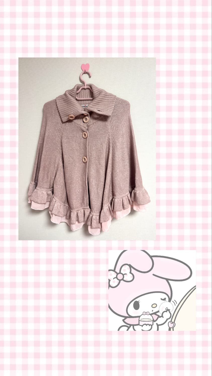 핑크 프릴 글리터 케이프 상품이미지1