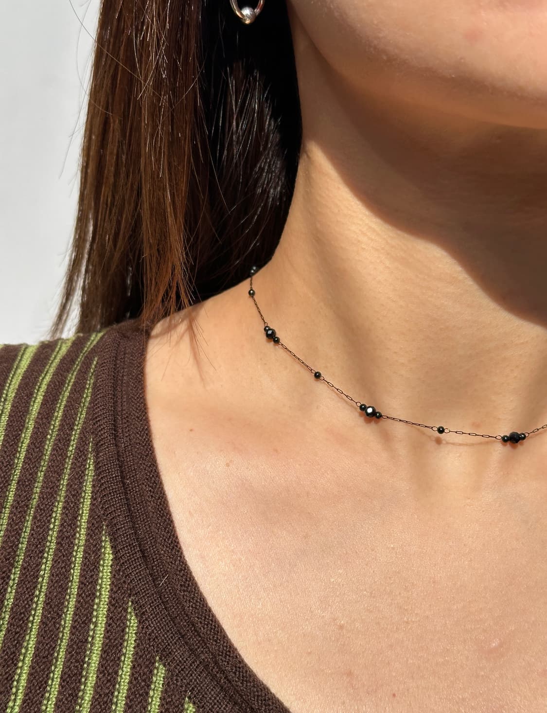 Noir Rhythm Beaded Choker Necklace 상품이미지4