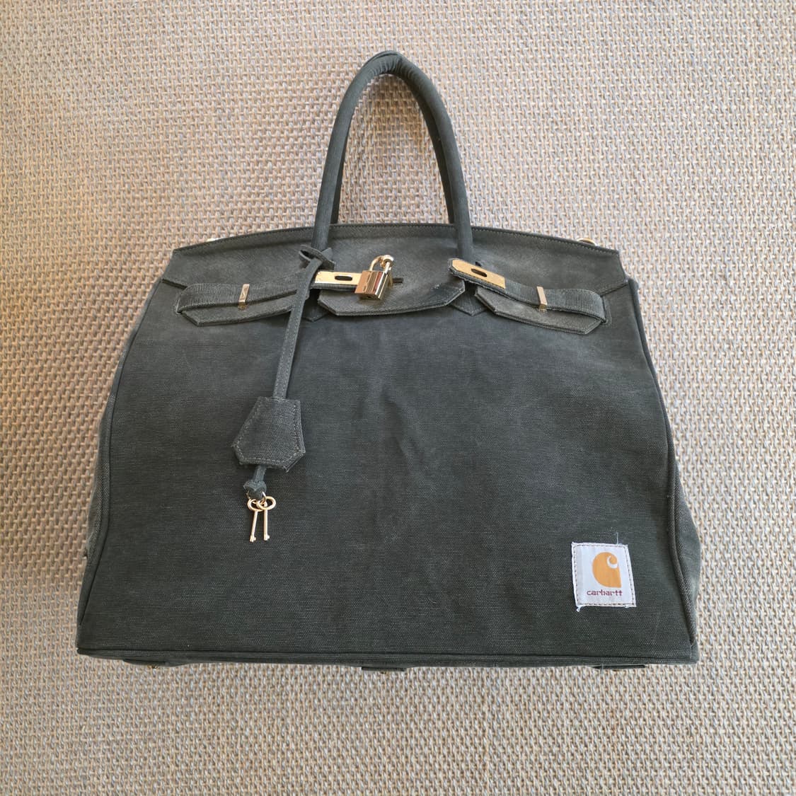 [역작, 희귀] 칼하트x그레잇랜드 버킨백 오마주 덱 밀리터리 텐트 칸바스 상품이미지5