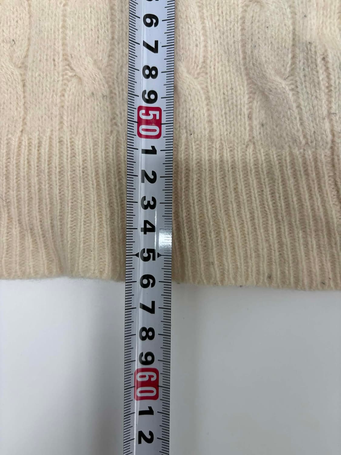 폴로 랄프로렌 신형 라벨 울 캐시미어 아이보리 케이블 걸즈 브이넥 니트( 상품이미지6