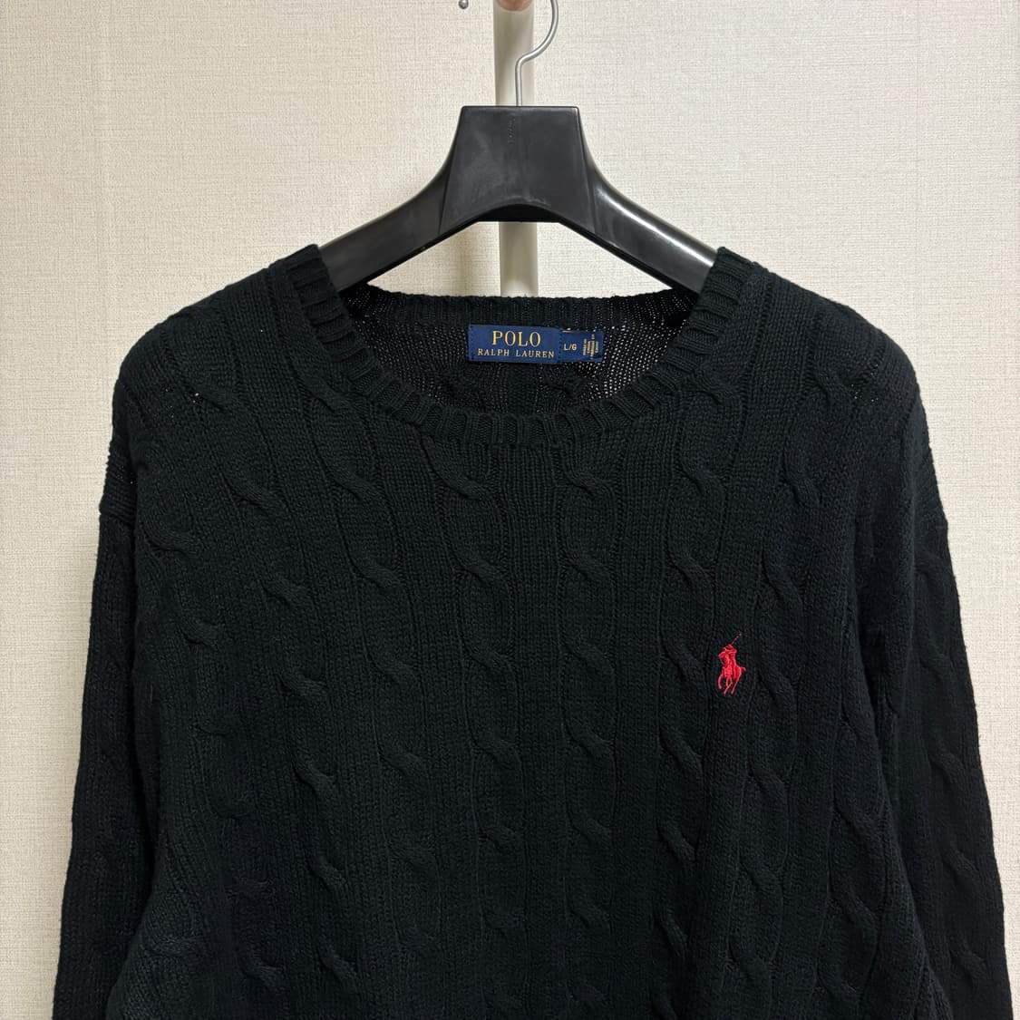 폴로 랄프로렌 케이블 니트 / 블랙, L 상품이미지2