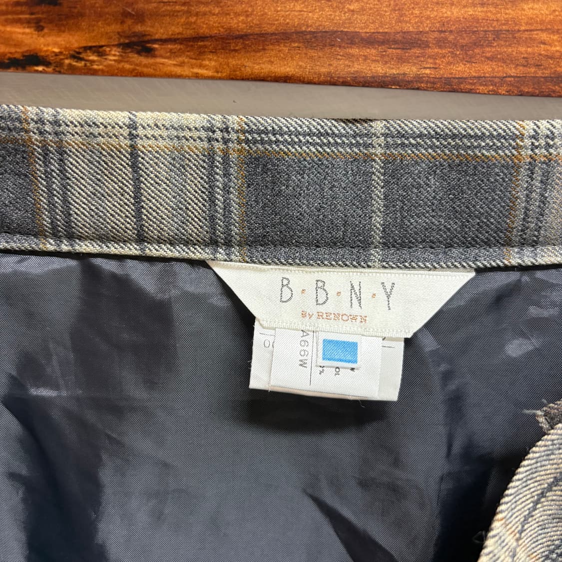 그레이 체크 울 롱 스커트 (JPN) 상품이미지4