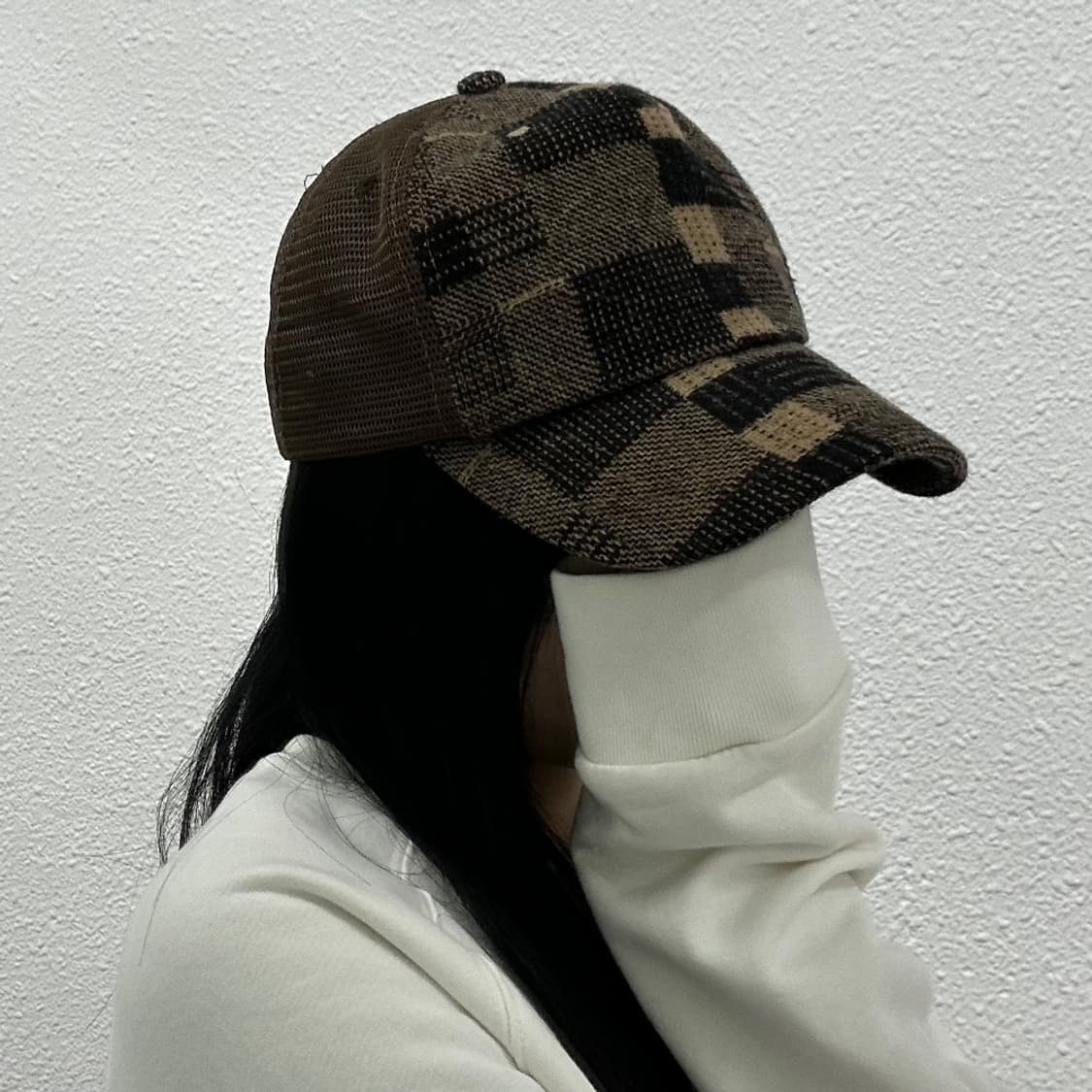 본더치 브라운 타탄체크 울 볼캡 상품이미지2