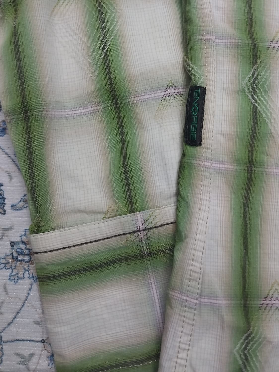 ENERGIE 에너지 에스닉 패턴 그린셔츠 L 상품이미지3