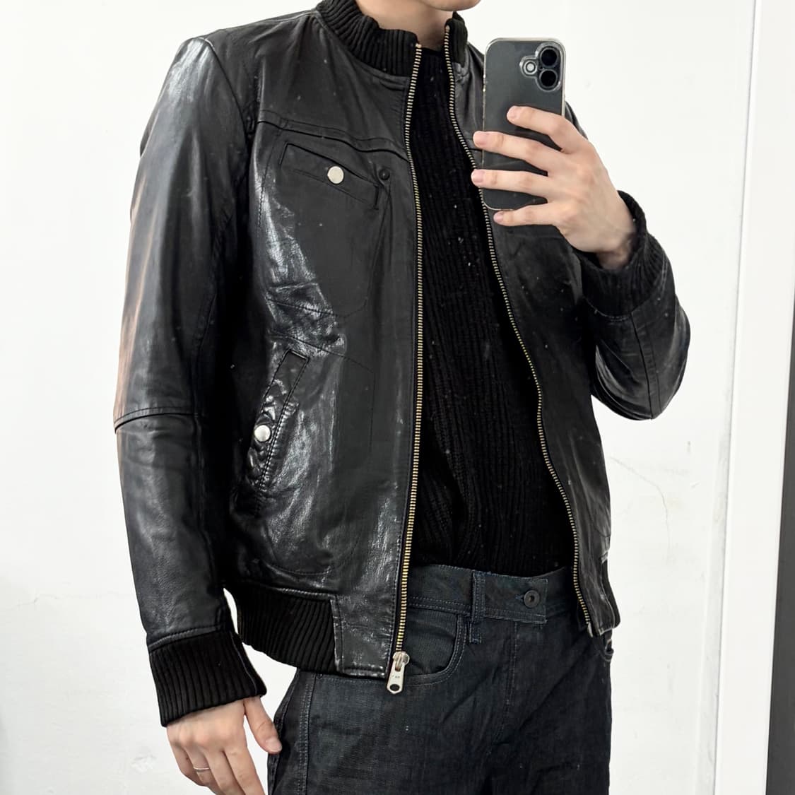 버커루 양가죽 바이커 자켓 상품이미지2