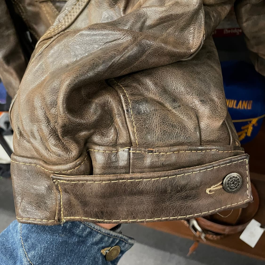 70s 카우하이드 리얼 레더 type 3 모델 트러커 소가죽 자켓 상품이미지6