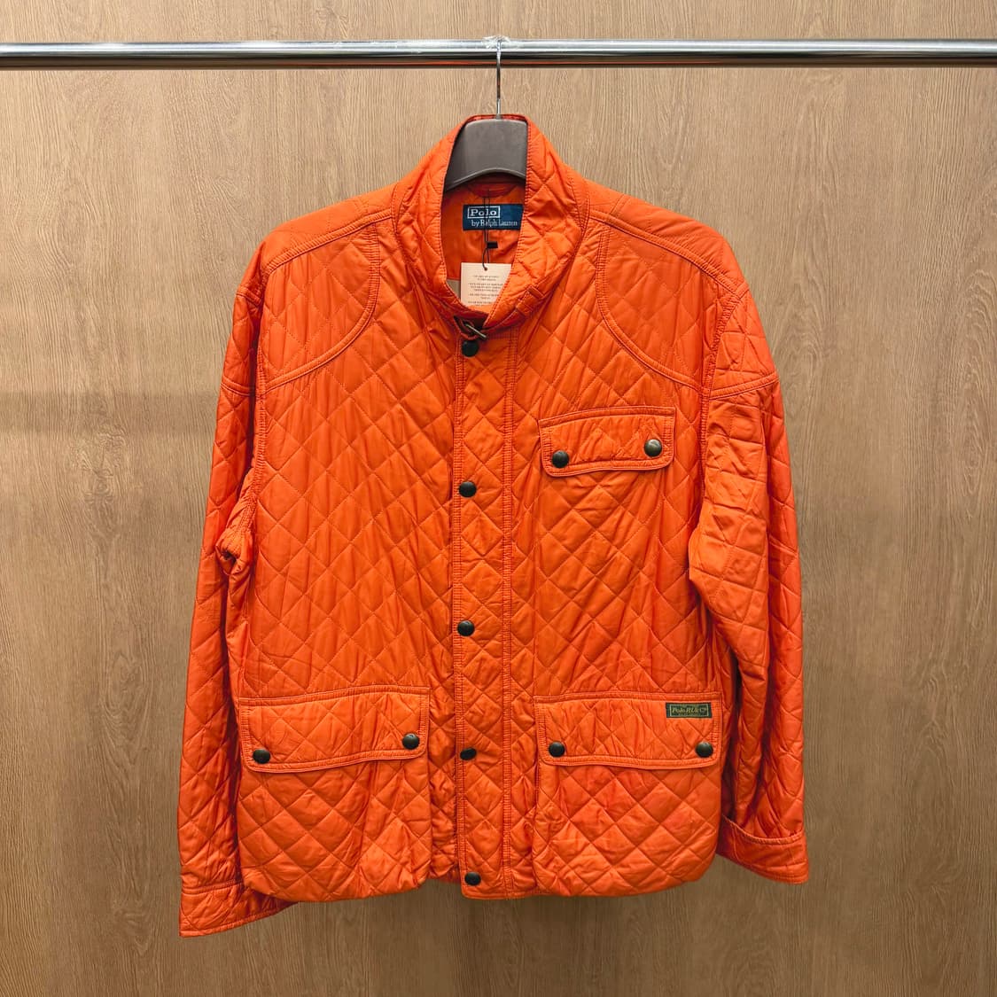 폴로 랄프로렌 퀼팅 자켓 다이아 퀼팅 스냅 포켓 디테일 오렌지 상품이미지2