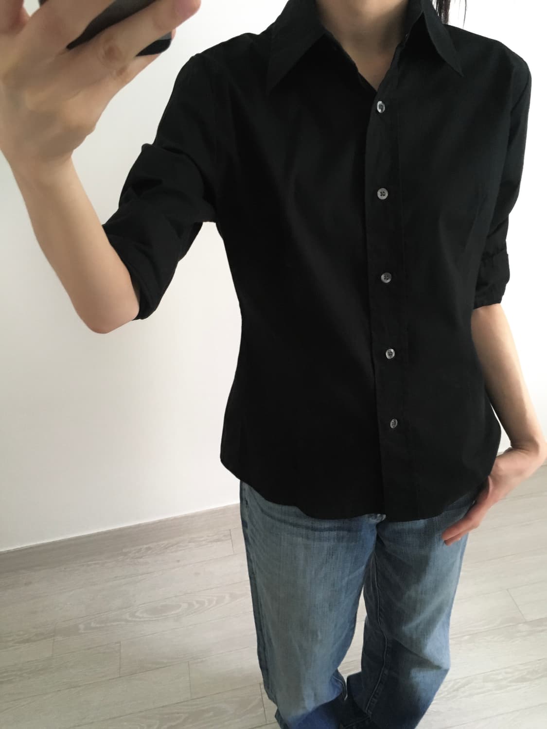 black slim shirt 상품이미지9