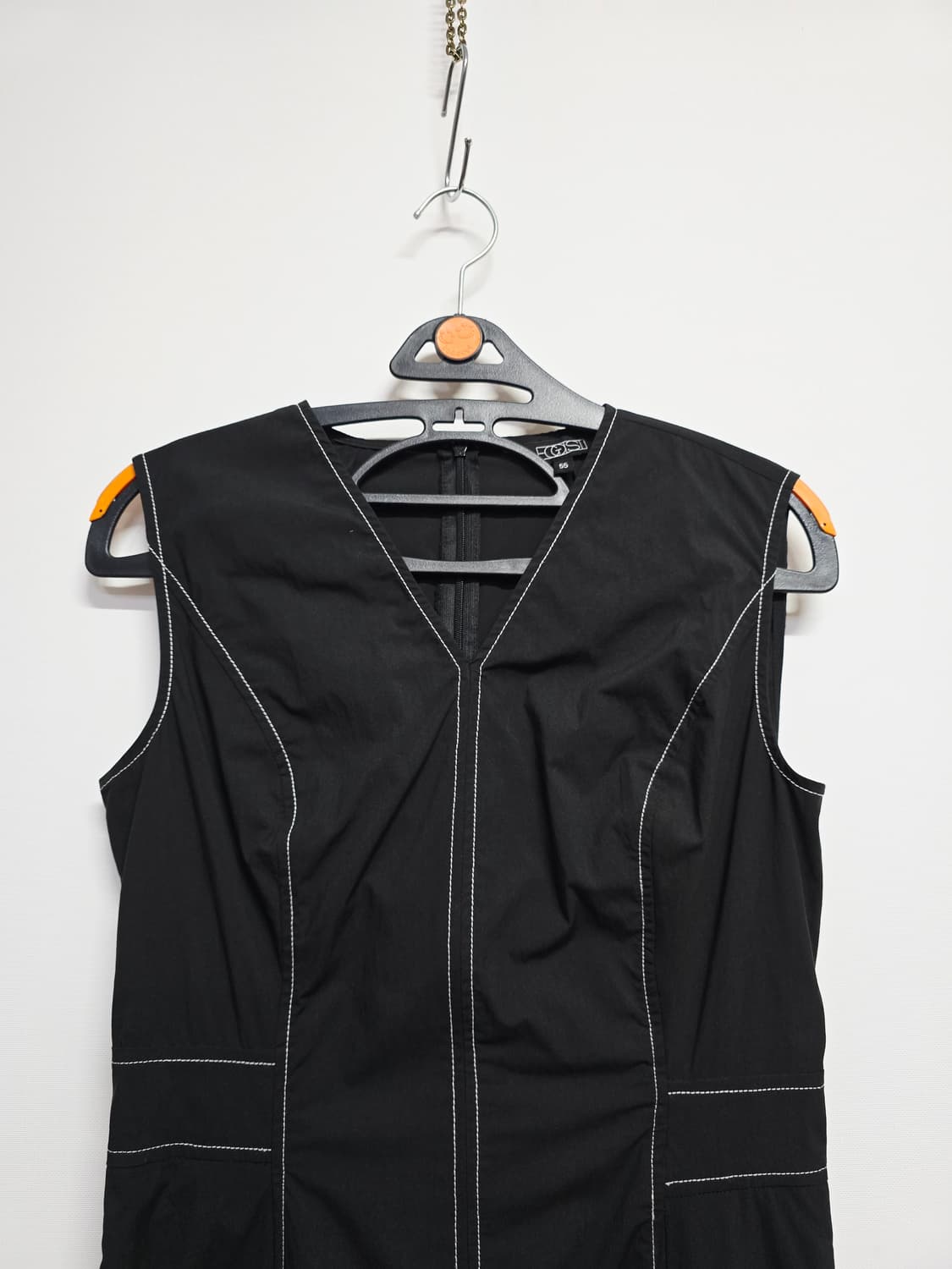 에고이스트 블랙 롱 원피스 스티치 포인트55 상품이미지2