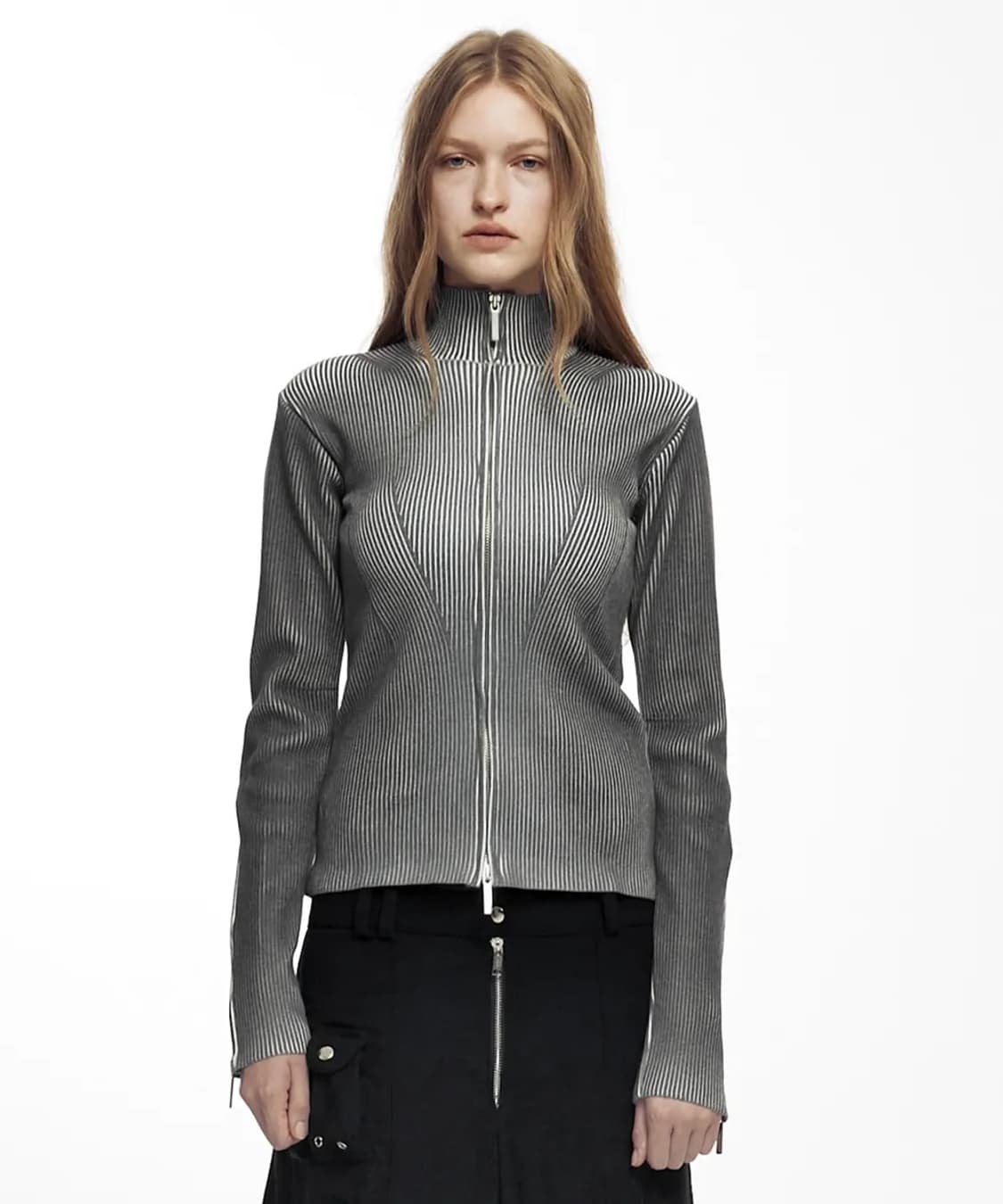 나체 니트 집업 SMUDGE KNIT ZIP-UP  상품이미지2