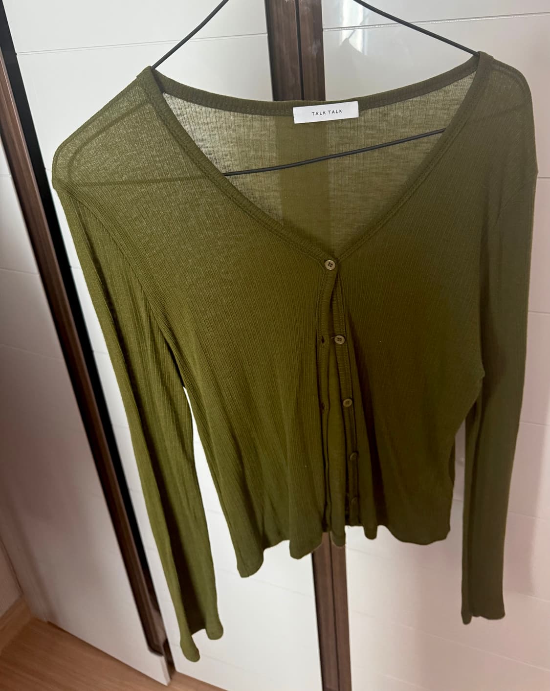 아워캐비넷 calm slim 가디건 카키색 상품이미지2