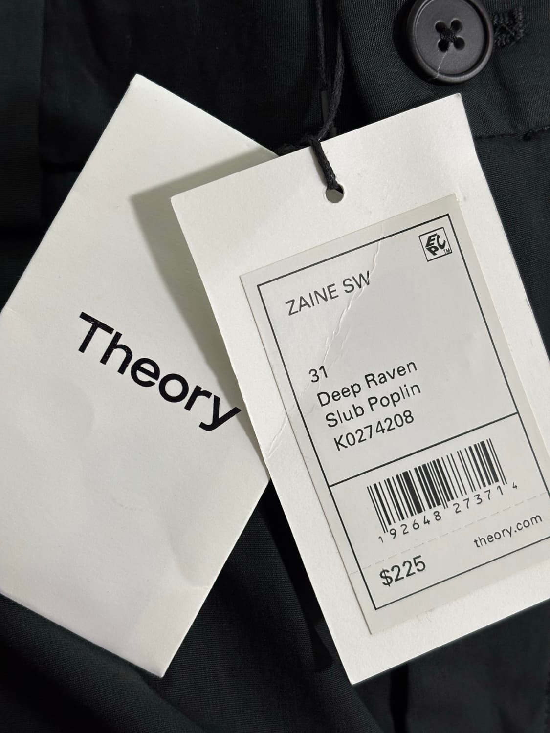 새상품)띠어리 제인 포플린 치노팬츠31"/딥레이븐(짙은블랙) 상품이미지5