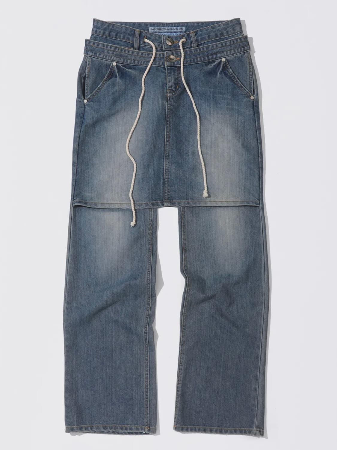 스컬프터 데님 Apron Layered Denim Mid Blue xs 상품이미지1