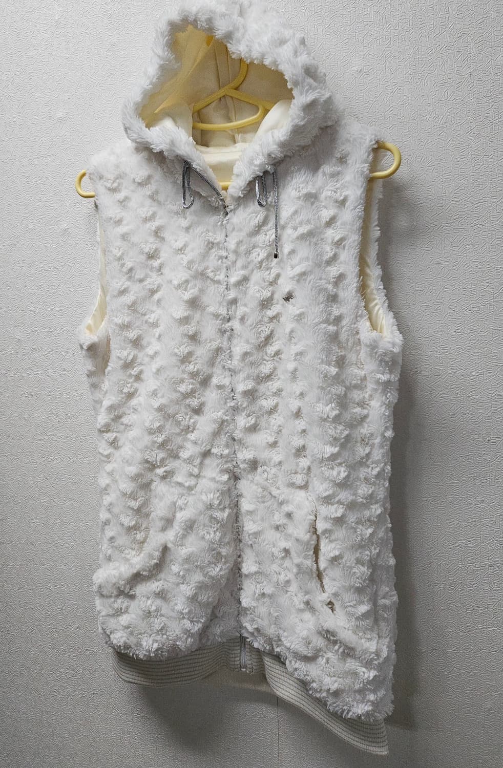 MTG  화이트 퍼 후드 조끼 90 상품이미지2