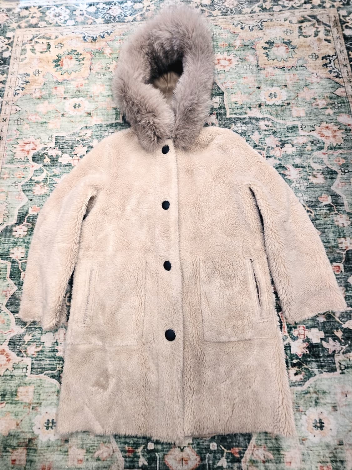 빈티지 양모폭스퍼후드 무스탕 상품이미지3