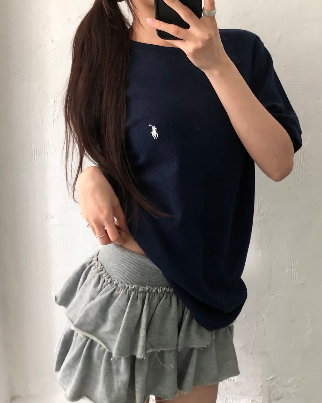 Polo 폴로 랄프로렌 신형 네이비컬러 와플 티셔츠 상품이미지2