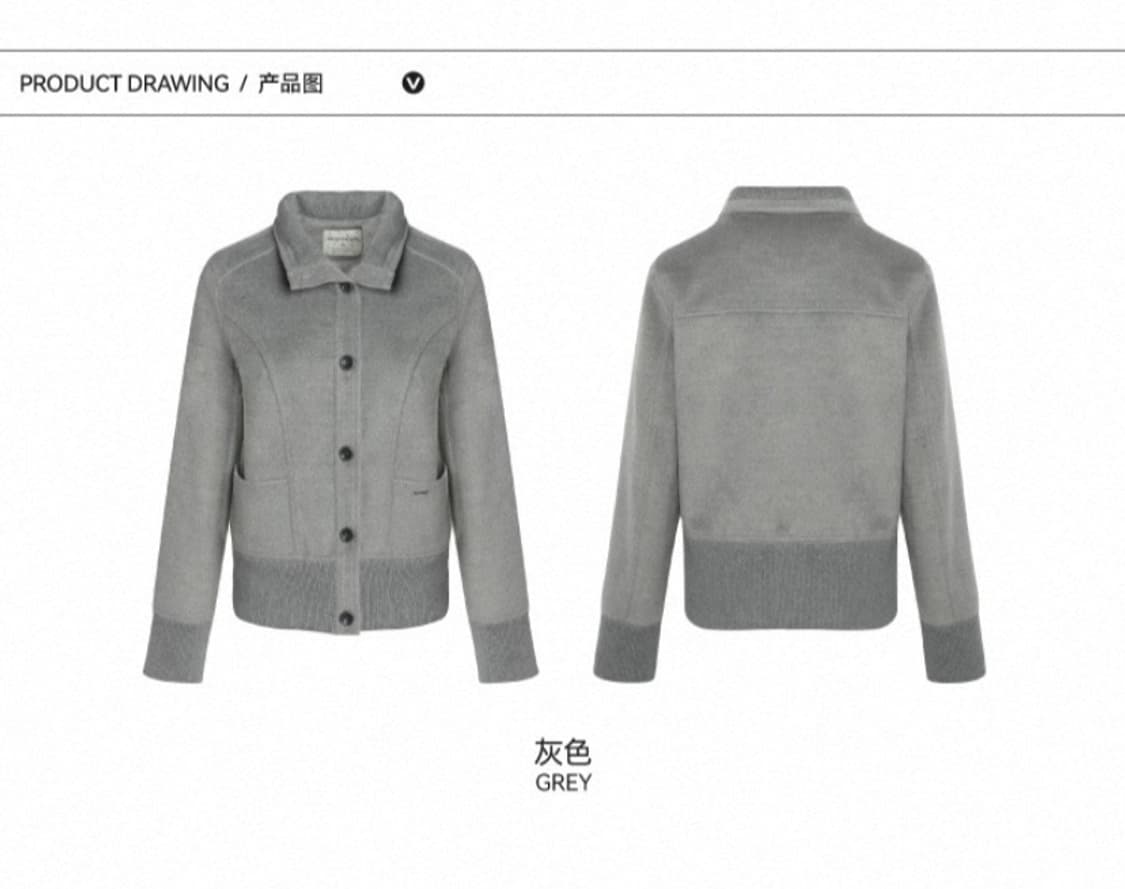 TAKEANAP 테이크어냅 그레이 숏 코트 숏코트 하이넥 상품이미지3