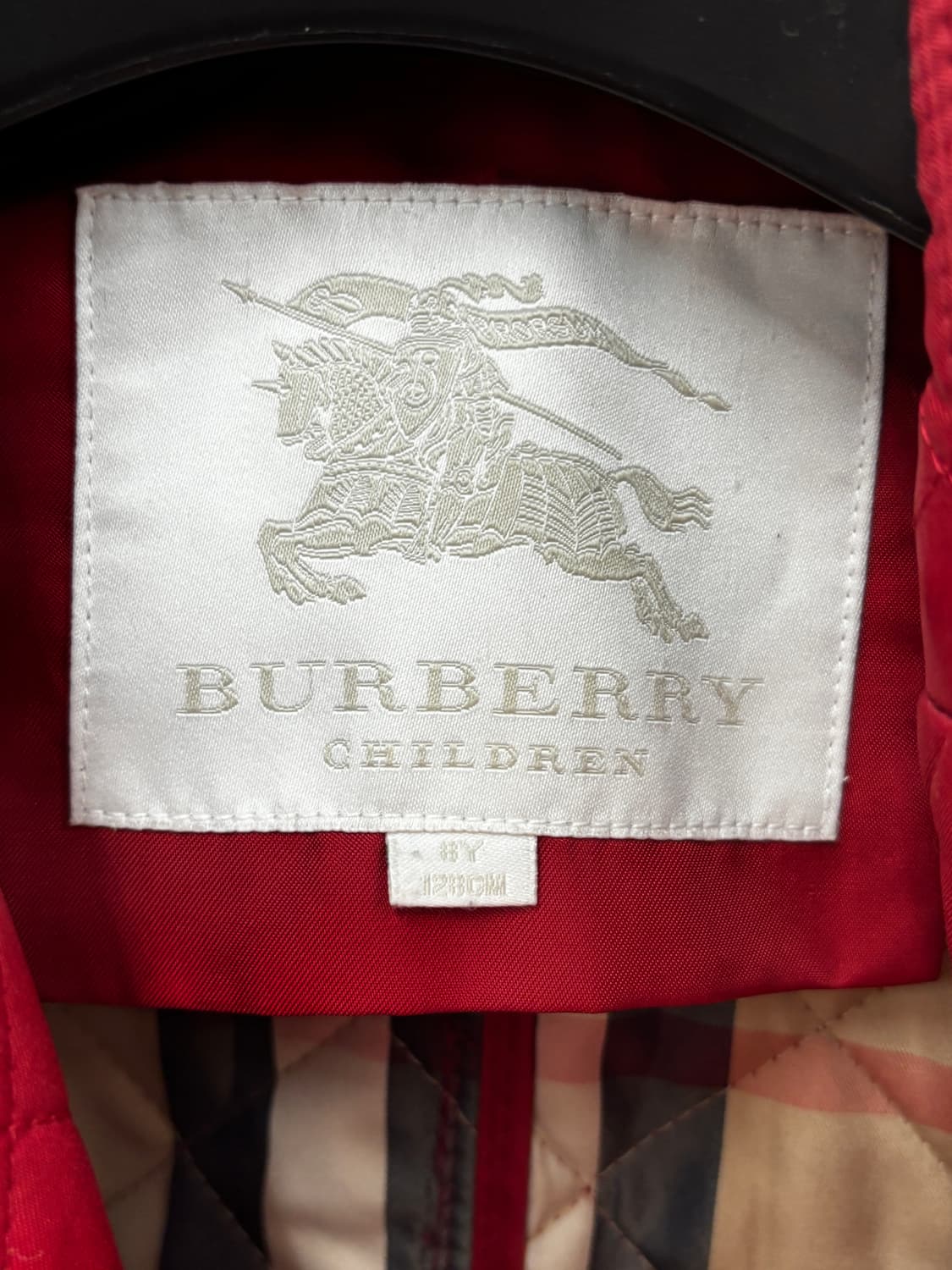 버버리 레드 퀼팅 더블 코트 8Y 상품이미지4