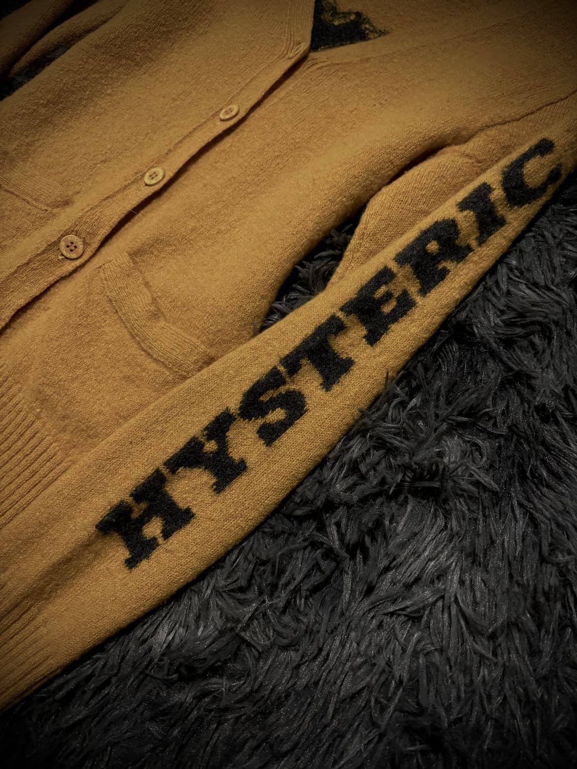 Hysteric Glamour 옐로우 걸프린팅 울 가디건 상품이미지4