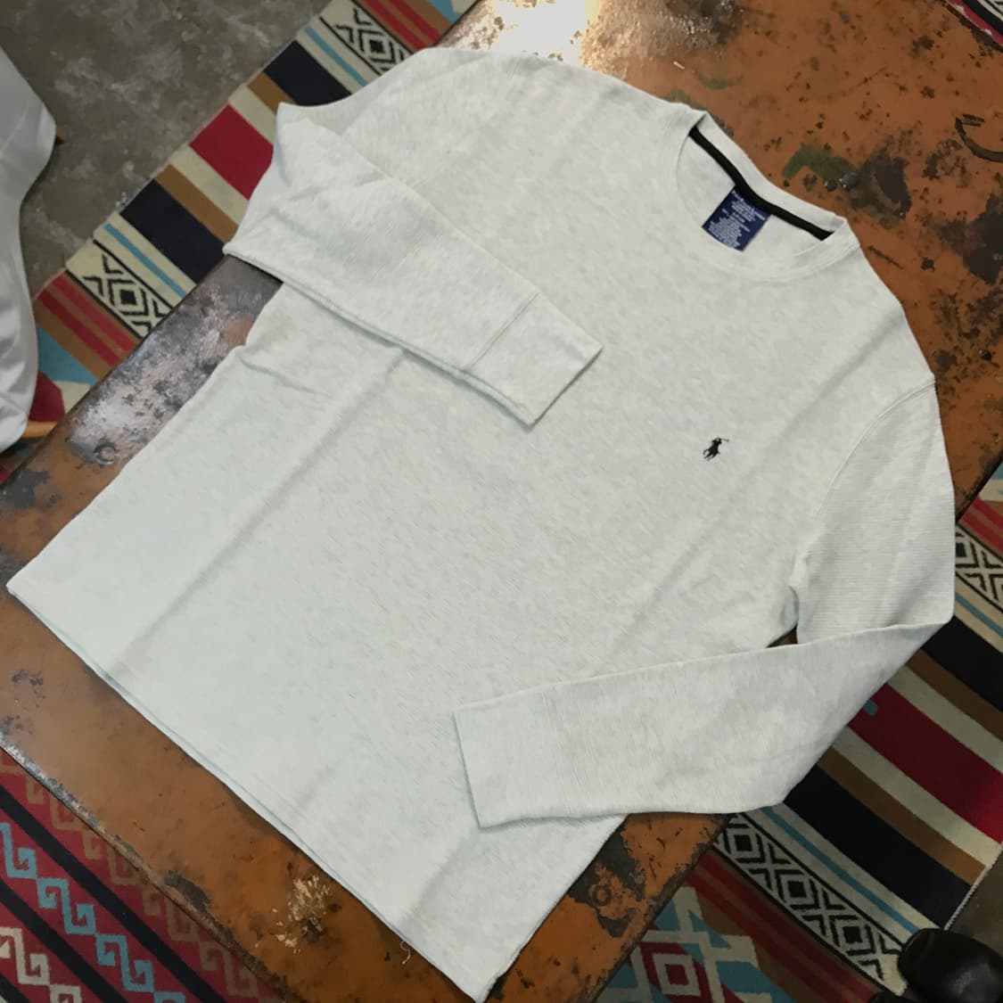 폴로랄프로렌 멜란지 그레이 와플 긴팔 쭉티 남성 102 105 여성 프리 상품이미지2