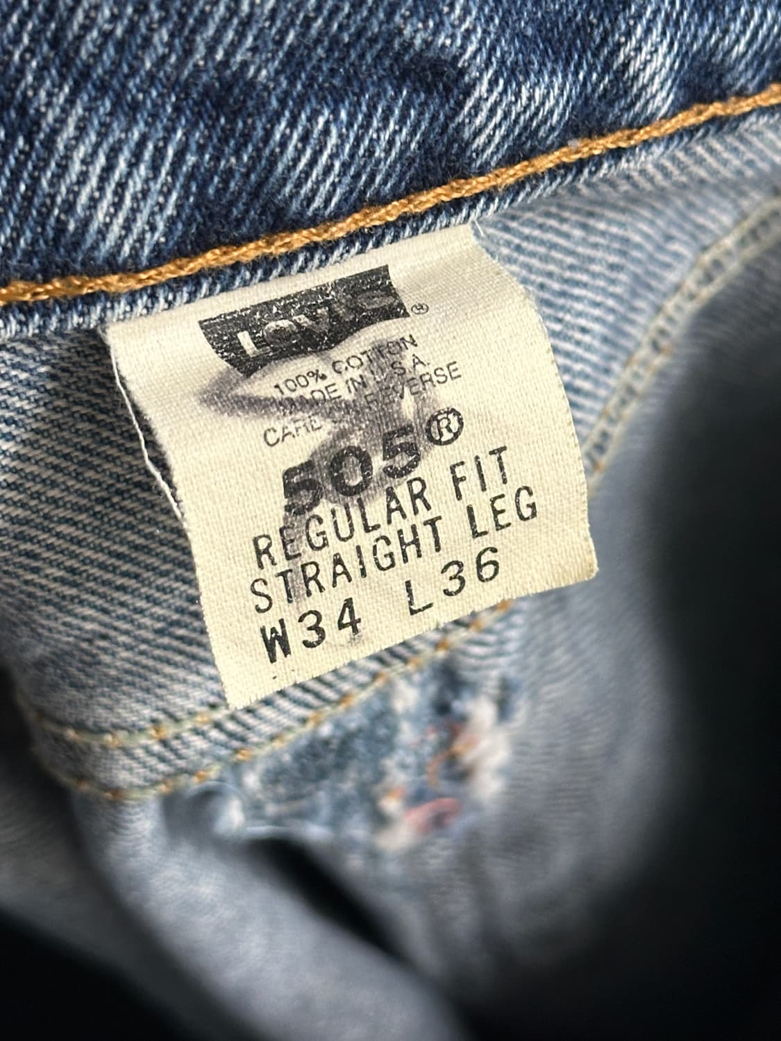 90s 리바이스 505 오렌지탭 (made in usa) 34/36 상품이미지5