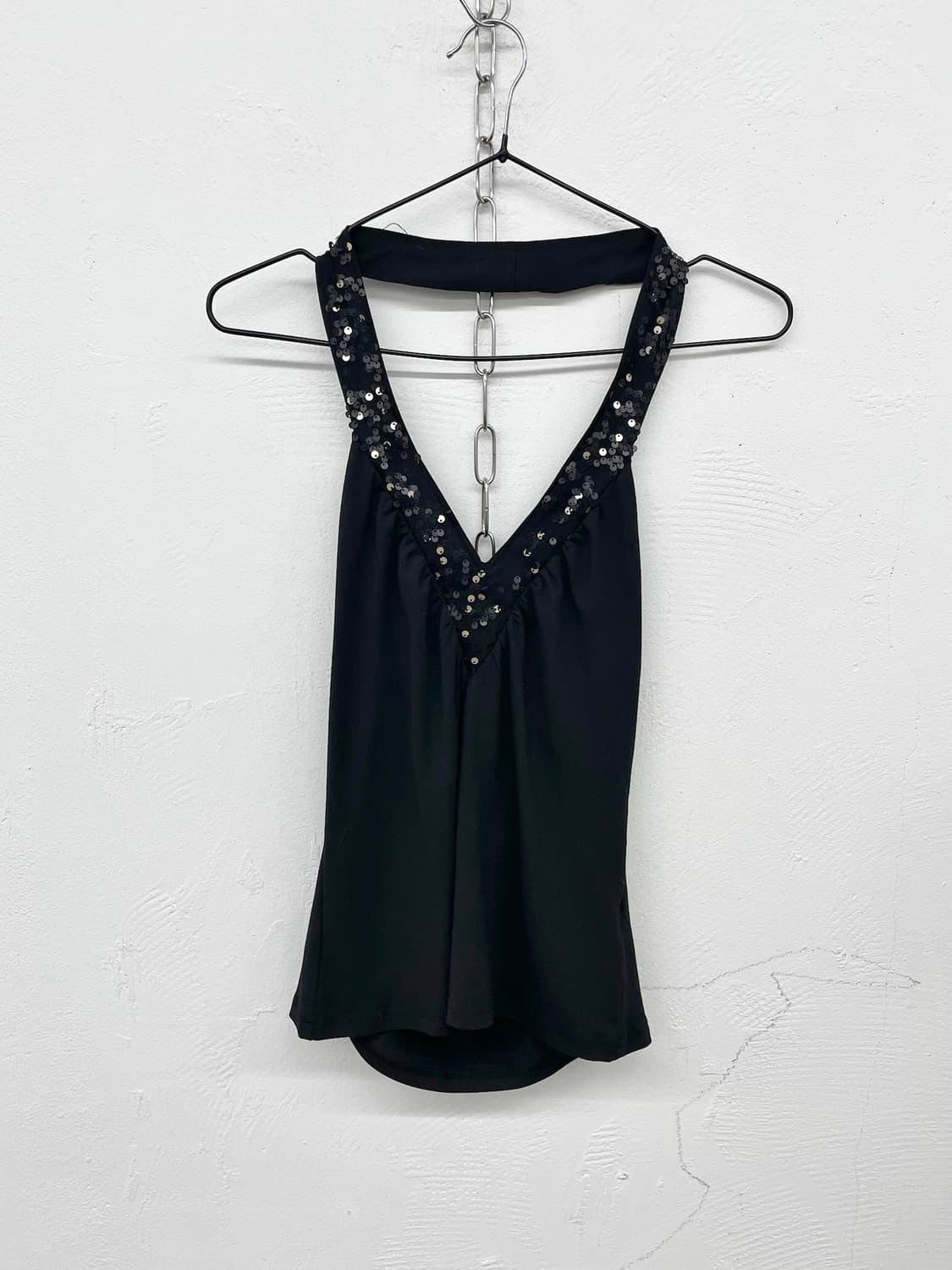 블랙 에스닉 셔링 홀터 슬립 상품이미지4