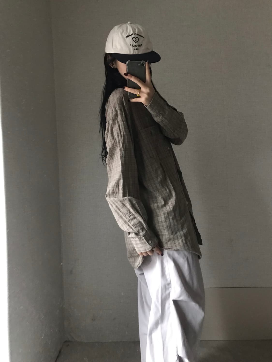 폴로 카키브라운 포켓 체크셔츠 상품이미지3