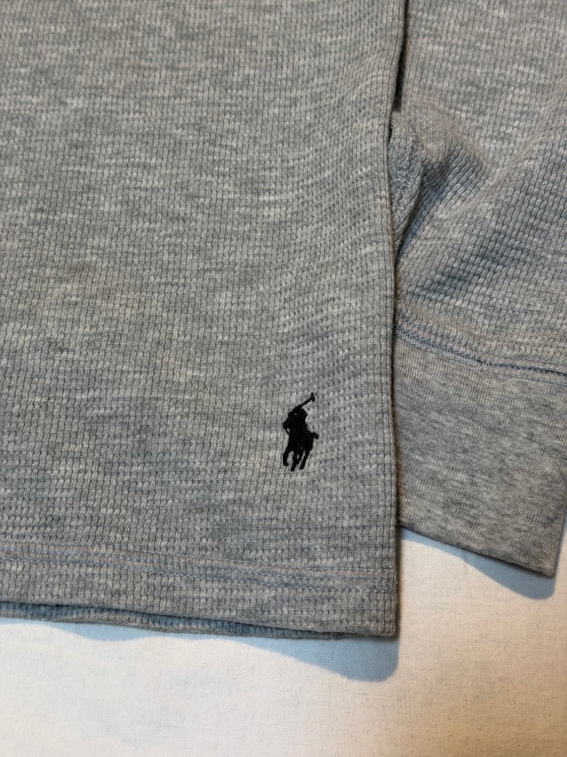 폴로 랄프로렌 바텀로고 와플 써멀 롱슬리브 그레이 상품이미지2