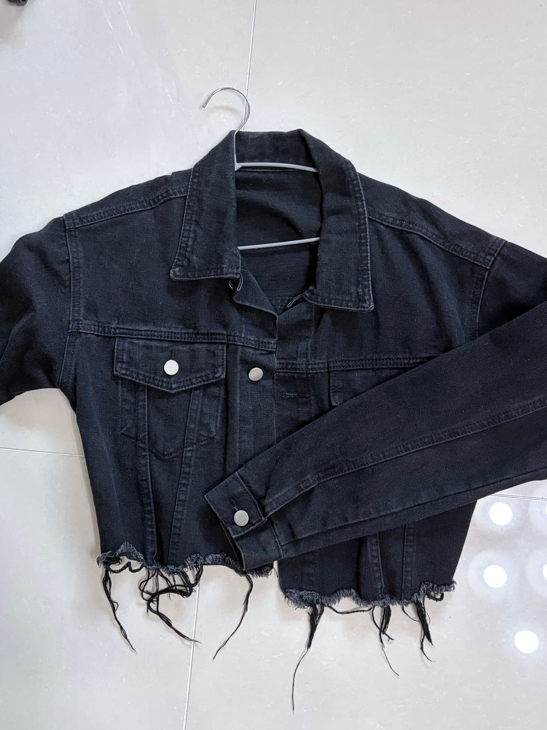 크롭 프린지 디테일 코튼 자켓 상품이미지1