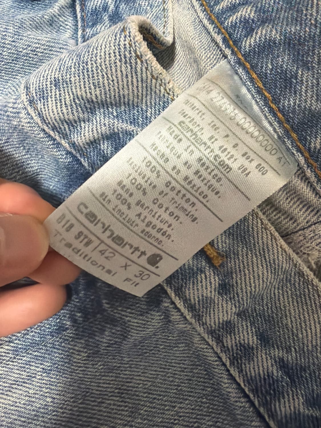 빅사이즈 칼하트 데님팬츠 42x30 상품이미지4