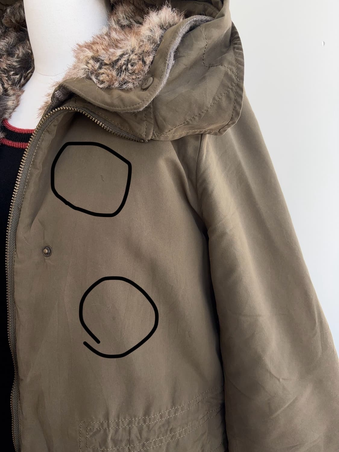 라쿤 내피 카키브라운 야상 점퍼 상품이미지8