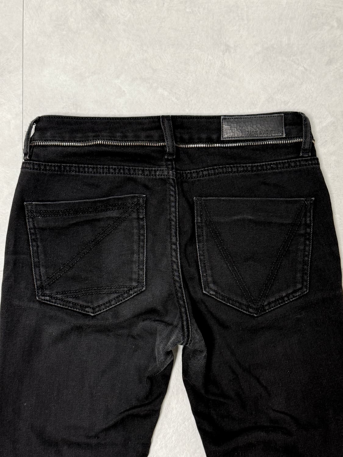 자딕앤볼테르 지퍼 트리밍 데님 팬츠 블랙 상품이미지5