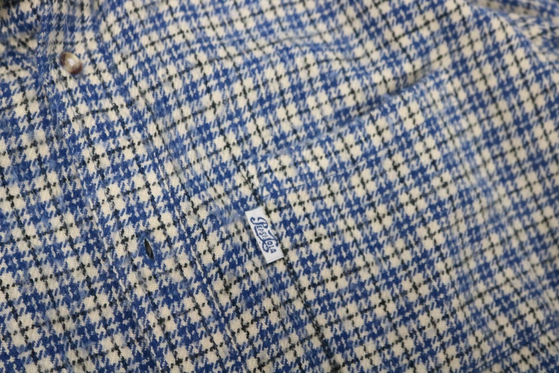 PEPSI COLA 펩시콜라 빈티지 블루 하운즈투스 체크 셔츠 (M) 상품이미지5