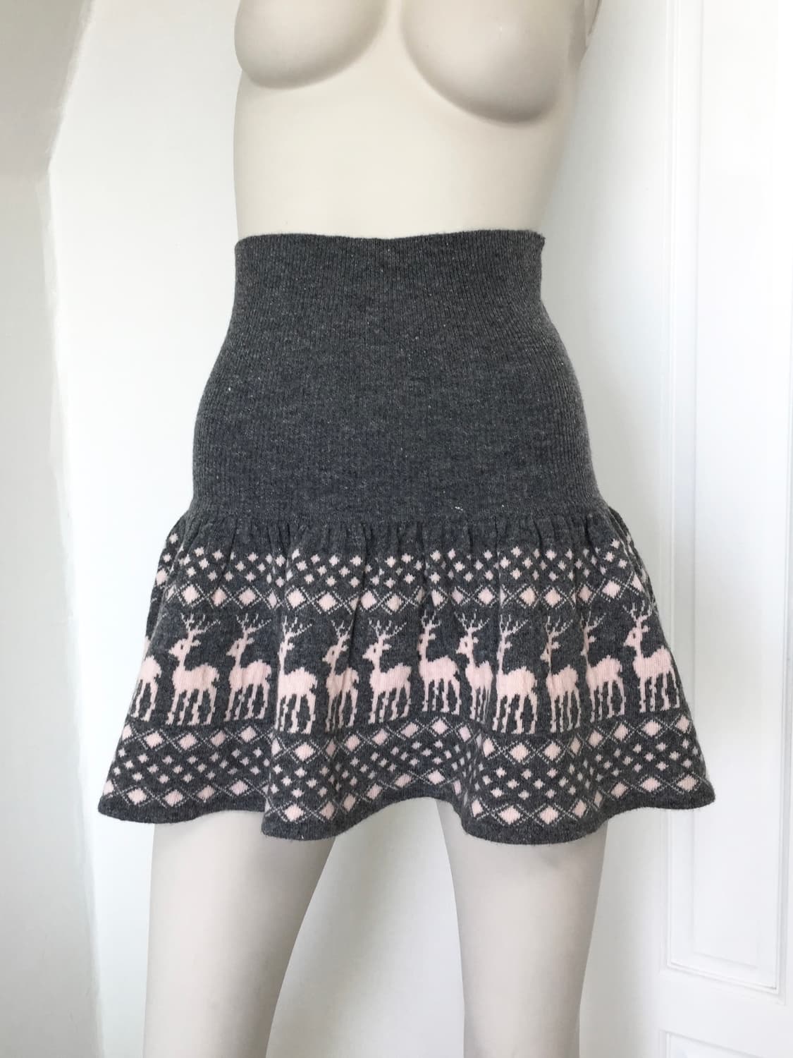 Nordic Gray pink Knited Skirt 상품이미지6