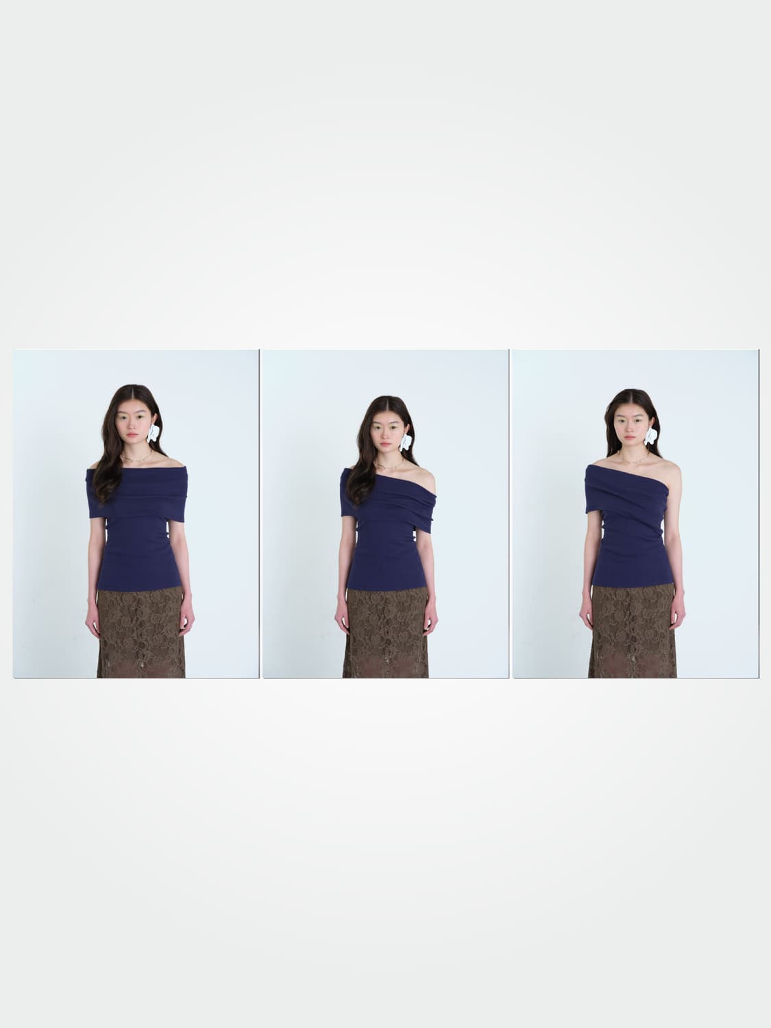 콜로신스 5TH BACK TIE OFF SHOULDER TOP INDIG 상품이미지2