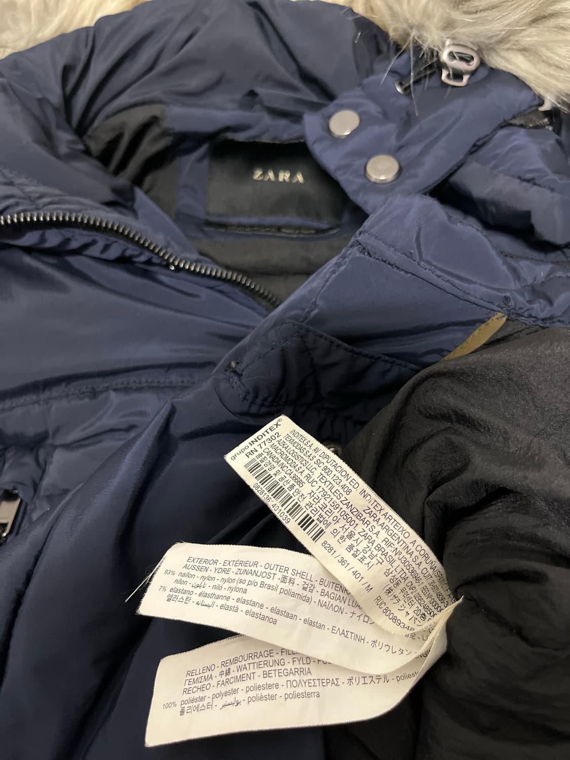 자라 ZARA 네이비 롱패딩 100 상품이미지2