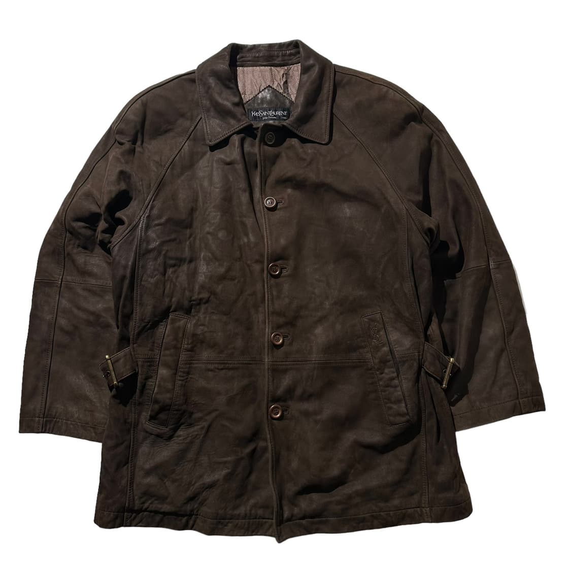 입생로랑 램스킨 양가죽 레더 싱글 자켓 상품이미지1