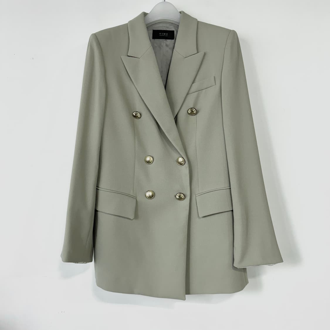 타임 TIME 로고 버튼 울 블레이저 상품이미지1