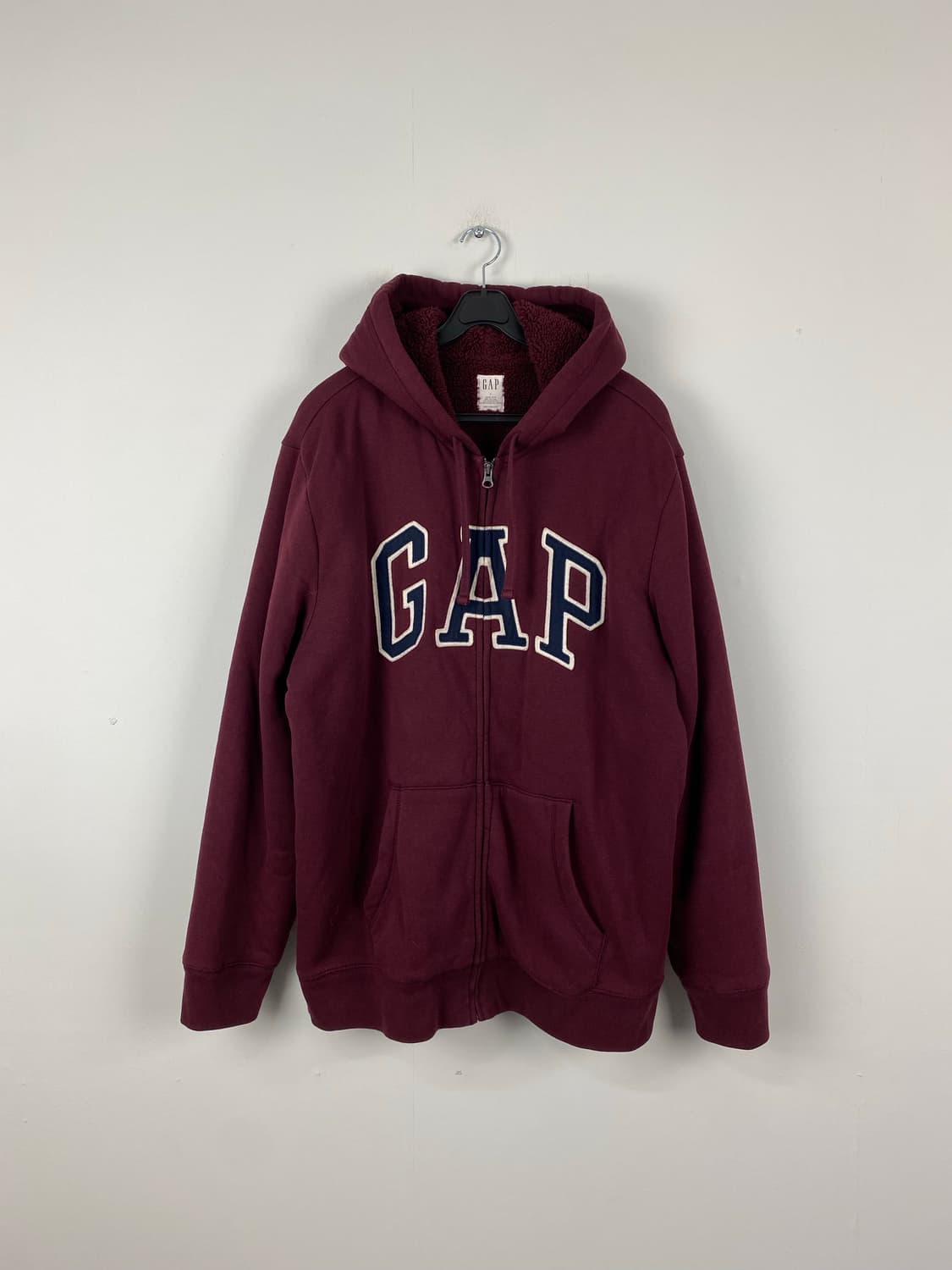 GAP 갭 버건디 보아털 쉐르피 후드집업 L 상품이미지1