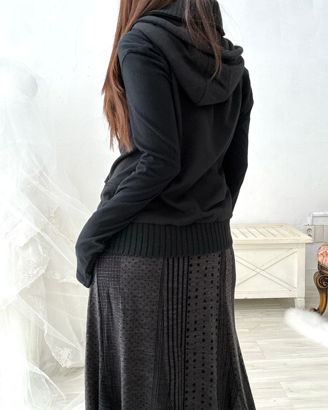 Black zip-up vest 상품이미지6