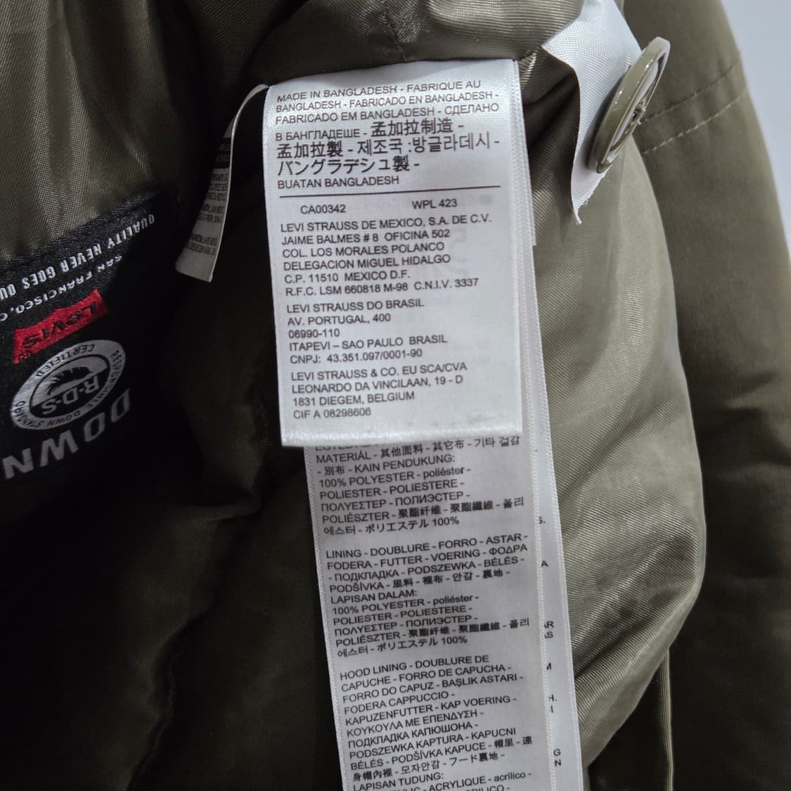 리바이스 덕다운 야상패딩 S 상품이미지3