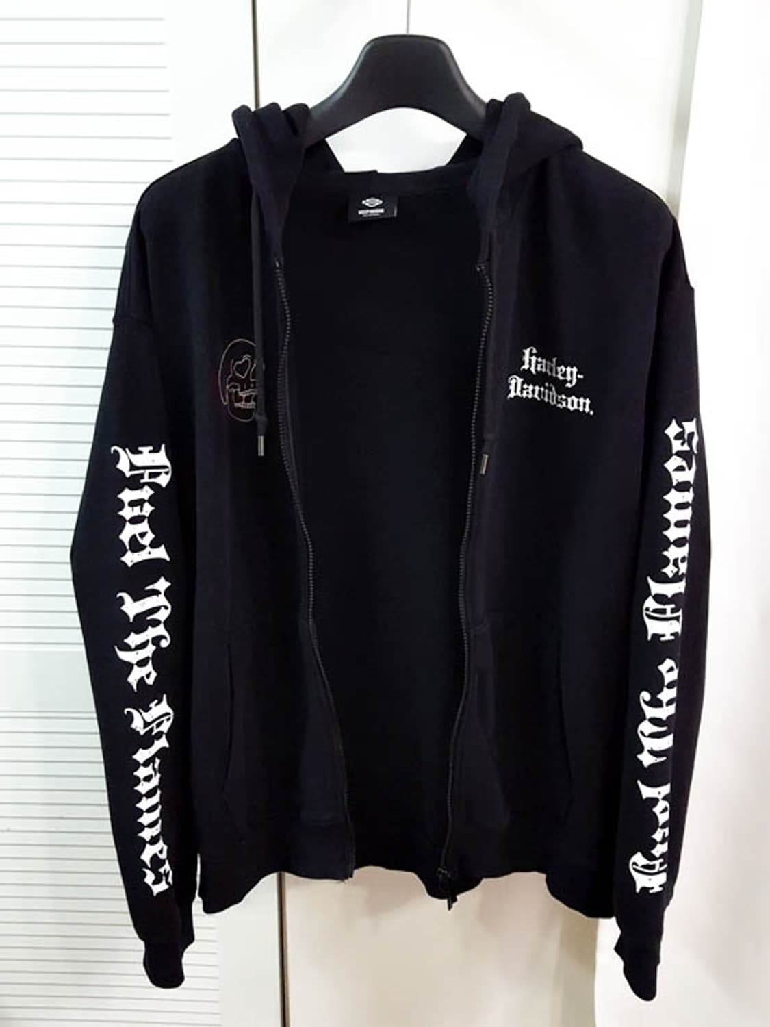 할리데이비슨 남성 오버핏 후드집업 블랙 프리 상품이미지1