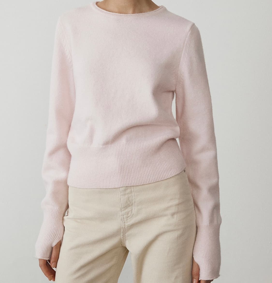 [던스트,품절상품] DUNST 핑거홀 소프트핑크 니트 상품이미지2