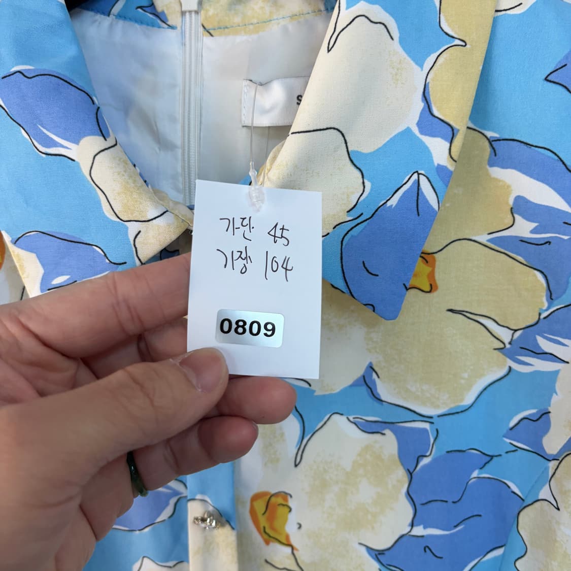 샤틴 플라워 패턴 반팔 롱 원피스 상품이미지9