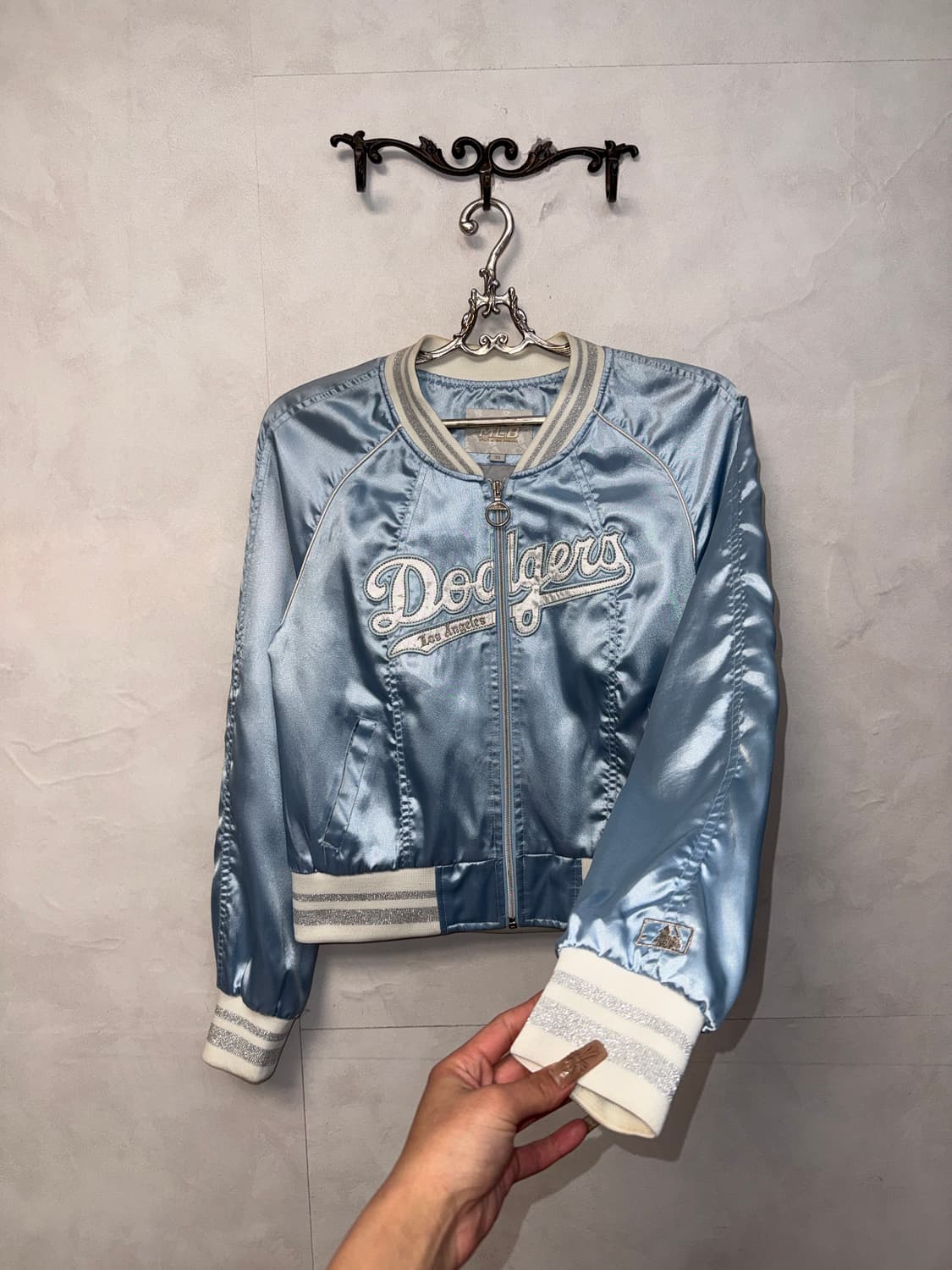 MLB glossy cotton candy sky blue blouson 상품이미지2