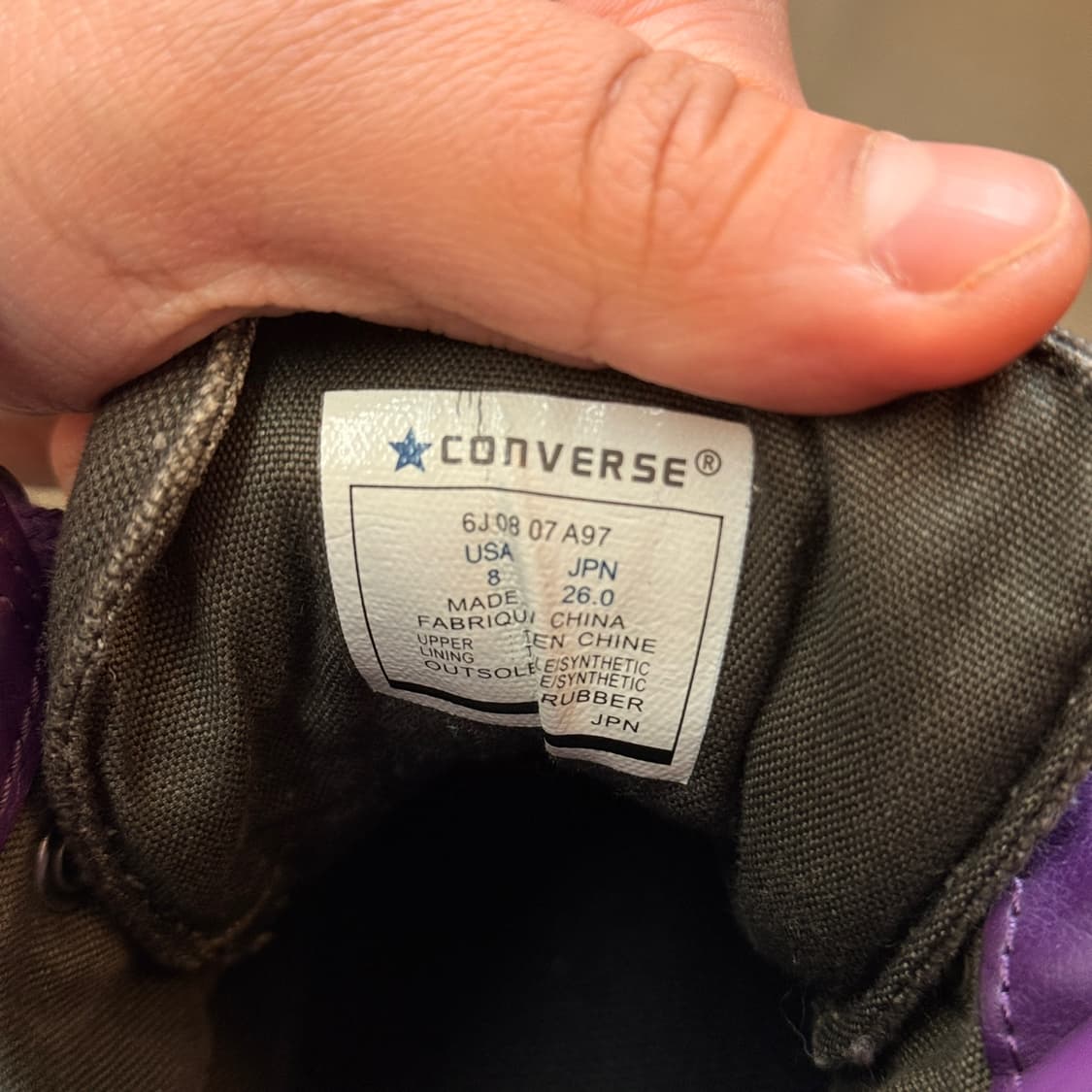 00S 컨버스 퍼플 스트랩 하이탑 트래킹 아미 트레이너 260 상품이미지5
