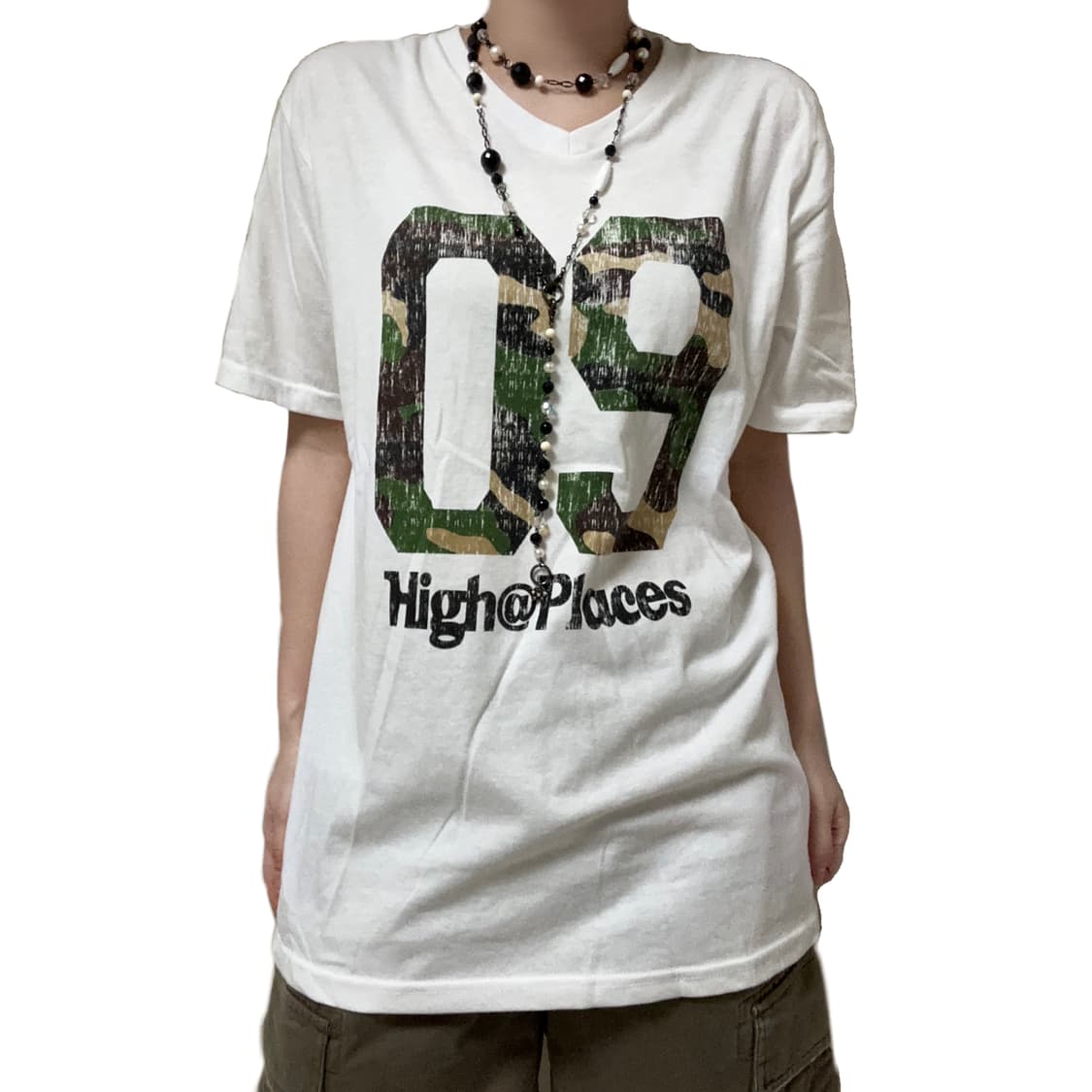 V-neck camo T-shirt 상품이미지2
